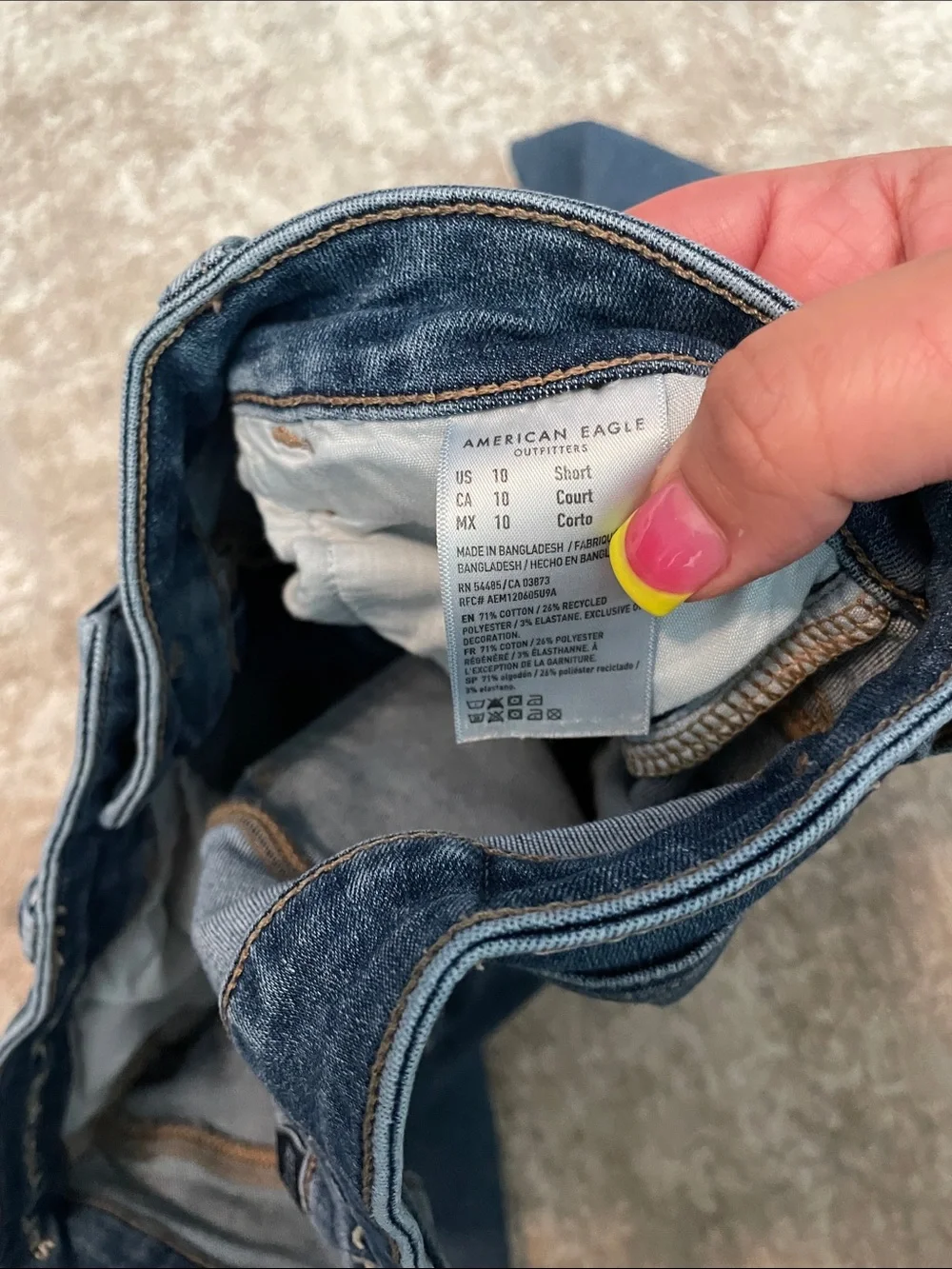 American Eagle Outfitters Medium Blue Super High Rise Jeggings size 10 Short